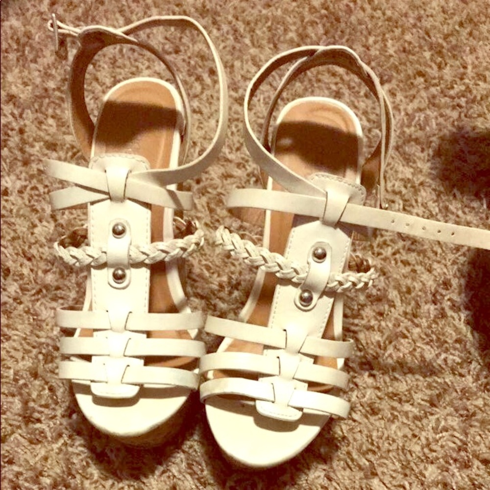 White Charlotte Russe wedges